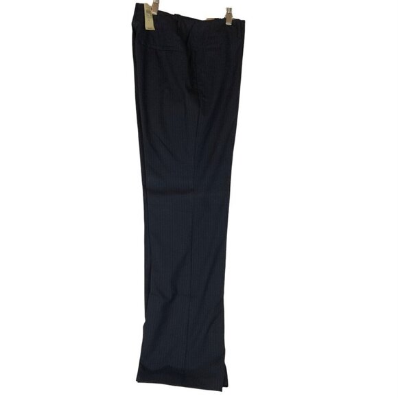 Ann Taylor Curvy Fit Trousers Sz 6 Navy Blue Pinstripe Womens Straight Leg Pants - Picture 3 of 9